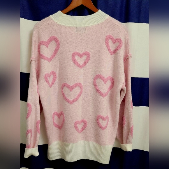 💗 Charming Pink Heart Sweater | Cozy Knit Pullover | Cute & Stylish - Picture 2 of 4